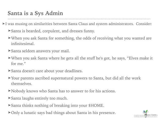 Santa is a Sys Admin