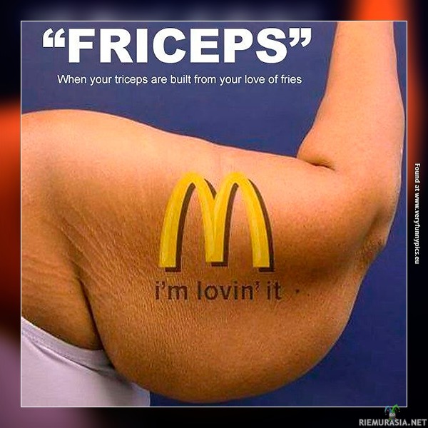 Friceps - Lihakset jotka kehittyy roskaruoan mättämisellä