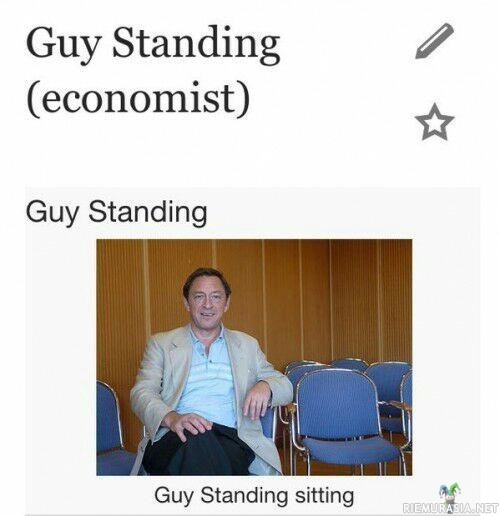 Guy Standing  - Guy Standing sitting 