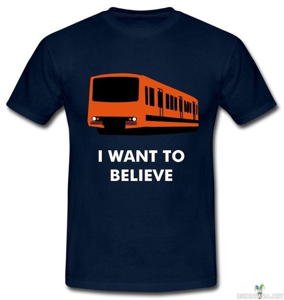 Länsimetro T-paita - I want to believe, ehkä jo kesällä 2016? Tilaa omasi: https://www.spreadshirt.fi/laensimetro-A107114873