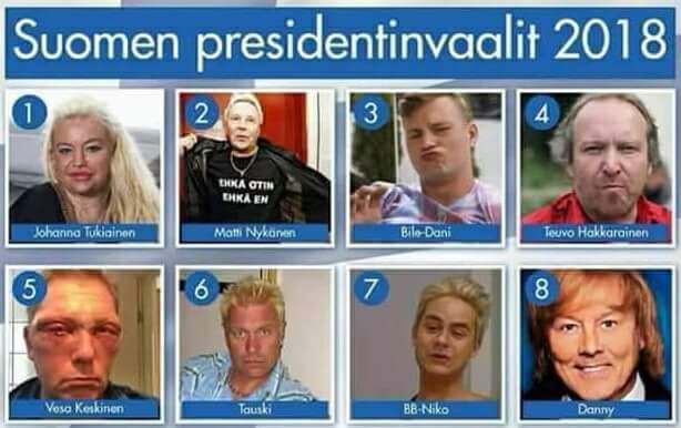 Suomen presidentinvaalit 2018 - Ketä näistä äänestäisit jos olisi ihan pakko?