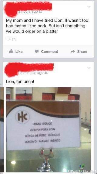 Lion for lunch - Ei ollut leijonaa, vaan lukihäiriötä