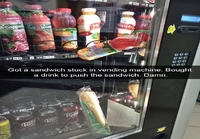 Huonoa tuuria ruoka-automaatilla