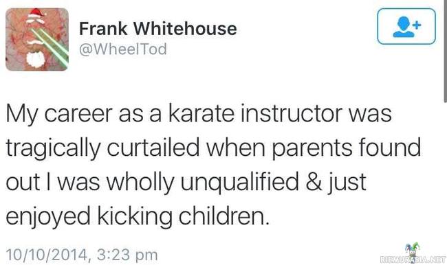 Karatenopettajan ura loppui lyhyeen