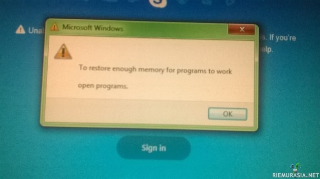 Windowsin muistiongelmat
