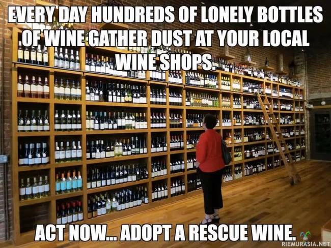 Tee hyvä työ - adoptoi viinipullo