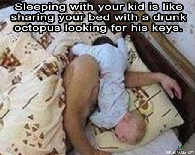 Nukkuminen lapsen kanssa samassa sängyssä 