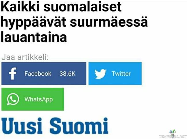 Kaikki suomalaiset hyppää - Lauantaina on suurmäessä tungosta kun kaikki suomalaiset hyppää