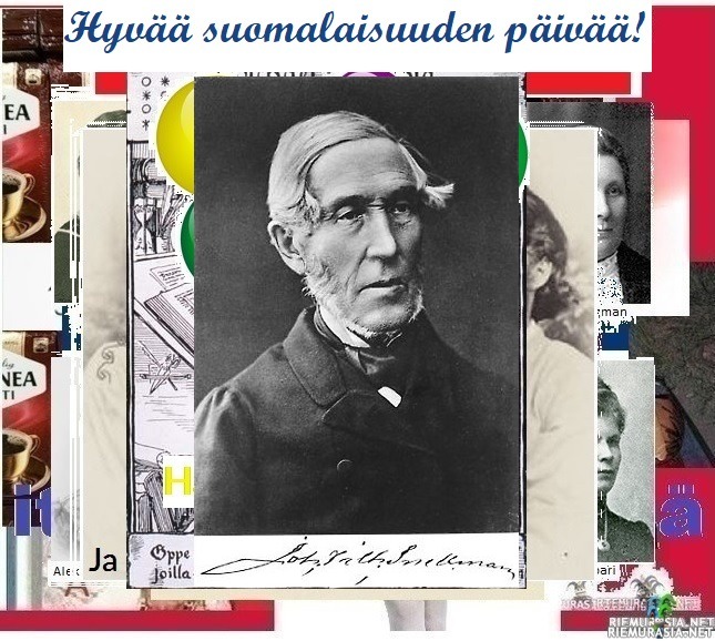 Hyvää J. V. Snellmanin päivää eli suomalaisuuden päivää - Johan Vilhelm Snellman (12.5.1806 – 4.7.1881) oli suomalainen filosofi, kirjailija, sanomalehtimies ja valtiomies, yksi vaikutusvaltaisimmista fennomaaneista 1800-luvun Suomessa. Hän vaikutti merkittävästi suomen kielen asemaan ja Suomen markan käyttöönottoon itsenäisenä valuuttana. Häntä pidetään Suomen kansallisfilosofina ja yhtenä tärkeimmistä kansallisista herättäjistä.

&quot;Suomi ei voita mitään väkivallalla, sivistyksen voima on sen ainoa pelastus.&quot;
