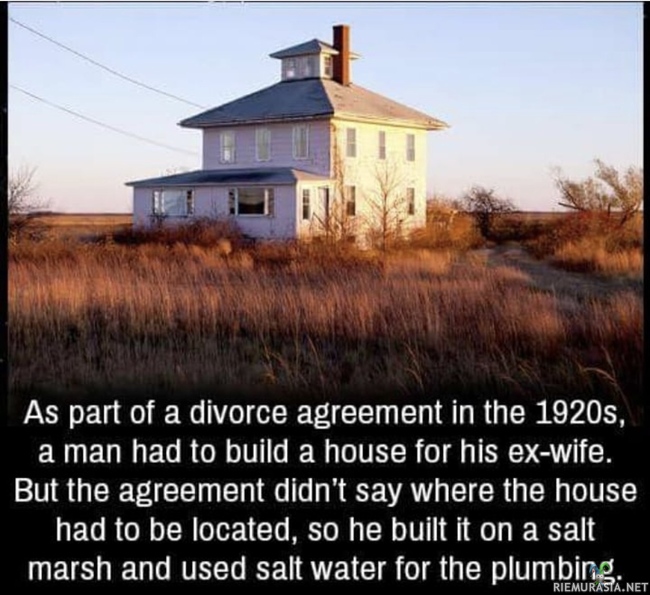Avioero - Avioeron ehtona piti rakentaa vaimolle talo