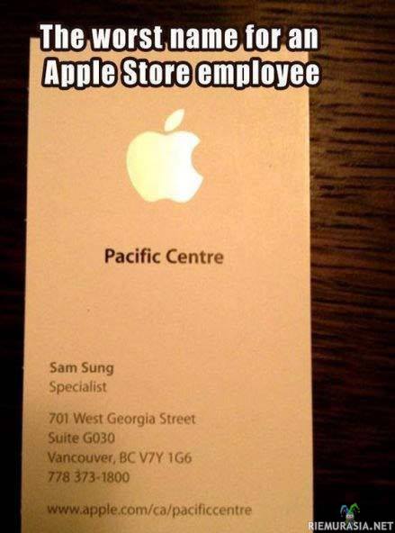Applekaupan työntekijän nimi