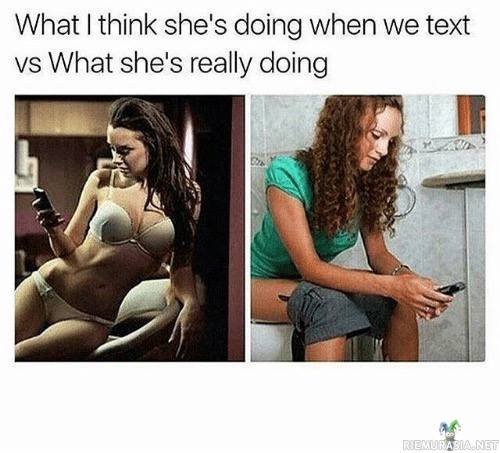 Tekstailu naisen kanssa - Odotukset vs todellisuus
