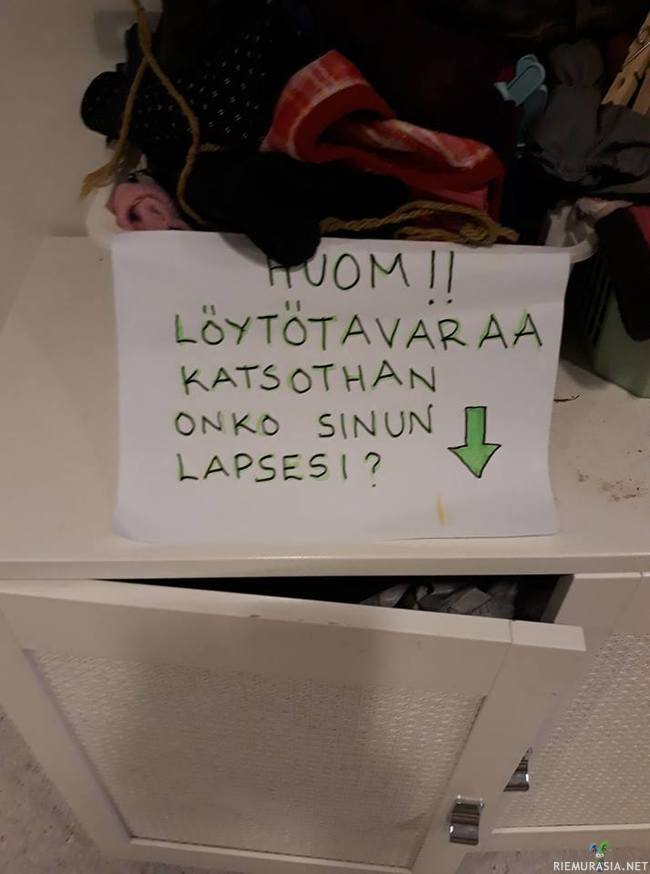 Löytötavarat - Kadonneita lapsia voi etsiä täältä