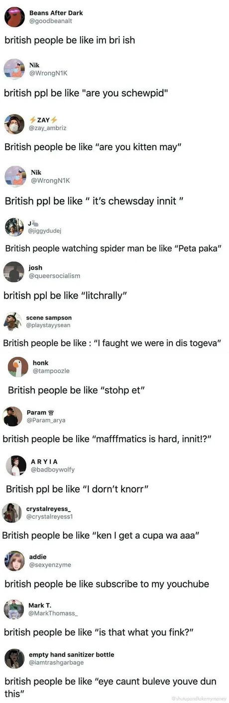 British be like