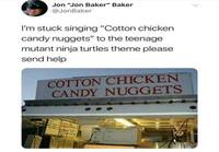 Cotton chicken candy nuggets