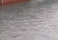 Moottoripyöräilyä tulvassa