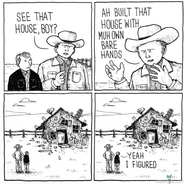 Isä rakensi talon ihan itse