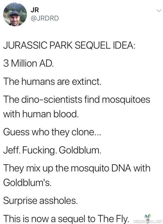 Idea Jurassic Parkin jatko-osalle