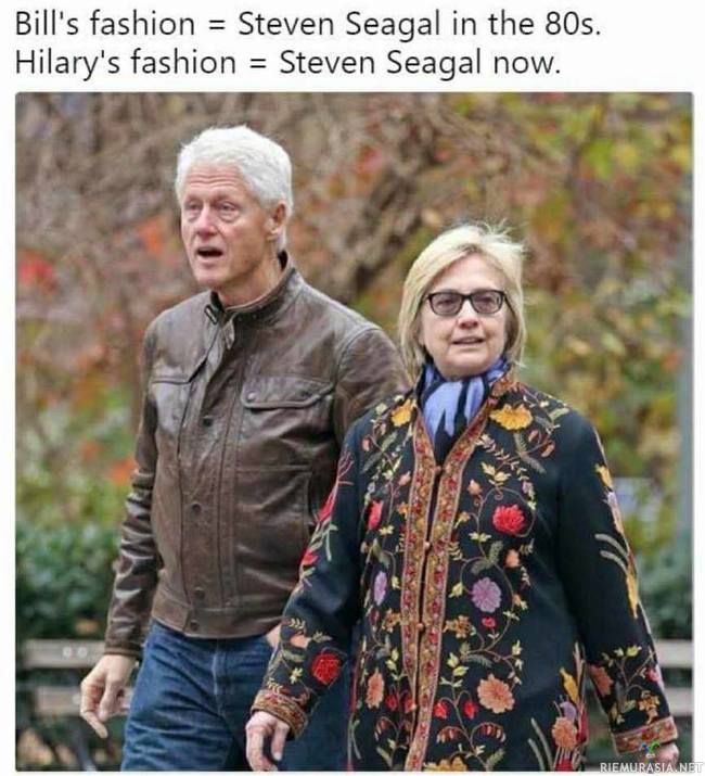 Bill & Hilary - Molempien tyyli ottanut vaikutteita Steven Seagalilta?