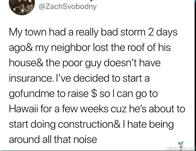 Kun naapurin talon katto lähti myrskyssä