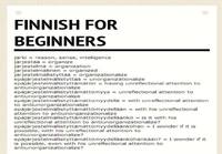 Finnish for beginners