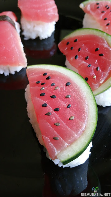 Vesimeloni sushia - Veikkaan ettei kuitenkaan maistu melonille