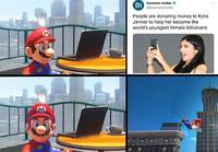Mario vilkaisee tietokoneen ruutua