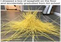 Kun vahingossa tiputit spaghettia lattialle