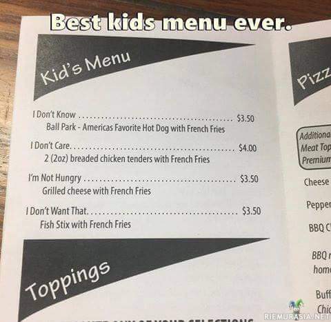 Lasten ruokalista