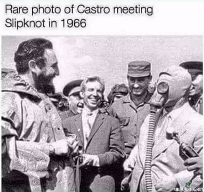 Harvinainen valokuva - Fidel Castro tapaa Slipknotin vuonna 1966