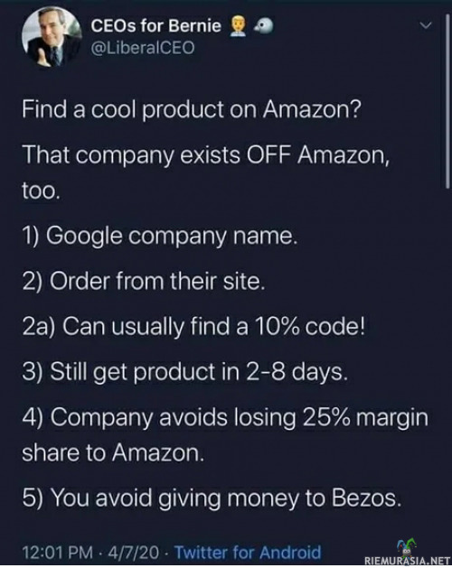 Bezos tarvitsee rahasi. Tai sitten ei. - Ostaa ohi Amazonin yada yada Bezos köyhtyy.