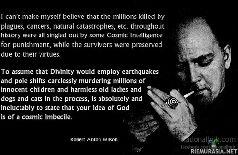 Imbesilli jumala (Robert Anton Wilson) - Yhdysvaltalainen kirjailija-filosofi Robert Anton Wilson (1932 - 2007) kertoo loogisen näkemyksen kristittyjen jumalasta!