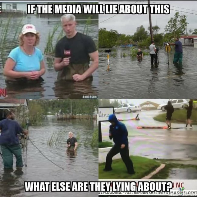 Valeuutiset vauhdissa - Valeuutiset kuten CNN jäänyt kiinni pelkästään sään valehtelusta. Kovasti yritetään dramatisoida ja ilmastonmuutosta syyttää vaikka hurrikaaneja ollut iät ja ajat. 