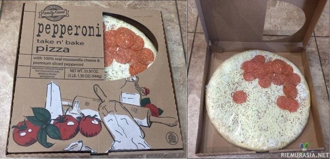 Pepperoni pizza - Saat mitä näet.