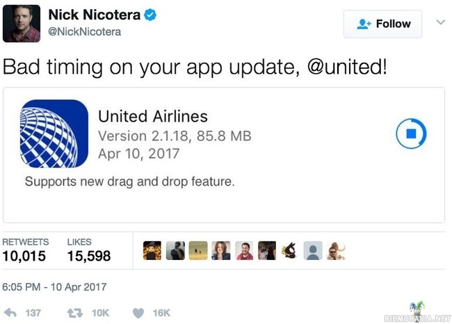 Drag and Drop - United Airlinesin sovelluspäivityksen uudet ominaisuudet