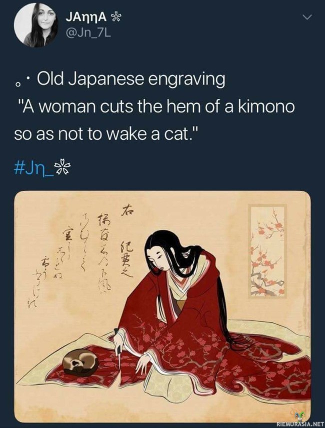 Japanilainen maalaus - Kissat ovat aina olleet jumalia