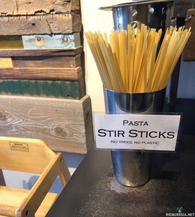 Pasta sticks - No trees. No Plastic. Just Pasta.