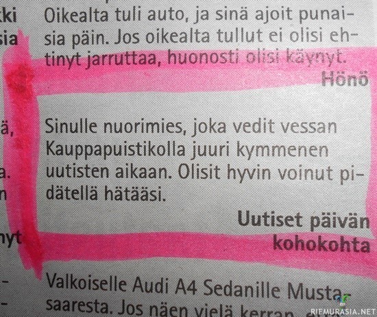 Voi vitsi, ilta pilalle - Kyllä nykynuoriso on menossa huonoon suuntaan.