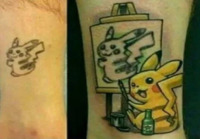 Pikachu tatuoinnin korjaus