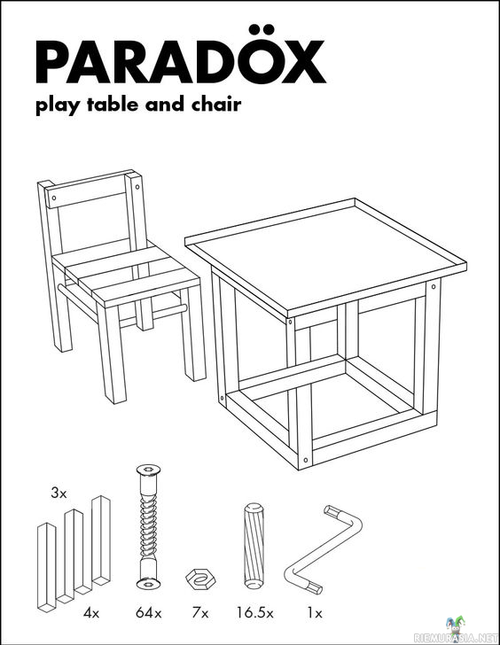 Ikean paradöx - Itse koottava paradoksaalinen tuoli sekä pöytä