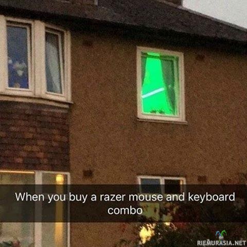 Kun ostat Razerin näppiksen sekä hiiren - tässä pitää tietää led-valot