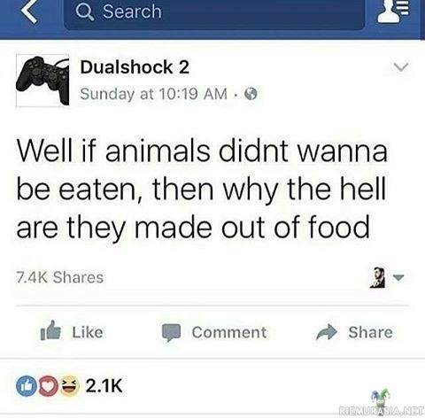 Eläimet haluaa tulla syödyksi