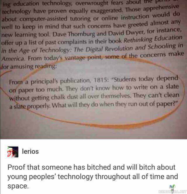 Nuoret ja uusi teknologia - aina vanhempi sukupolvi valittaa jostain