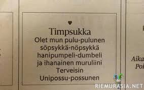 Timpsukka - Unipossu-Possusen herkkä viesti Timpsukalle