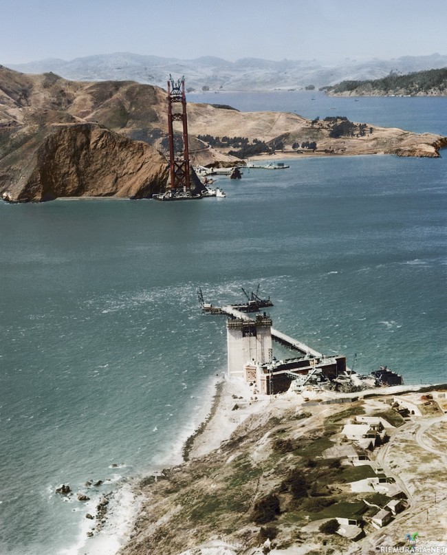 Golden Gate bridgen rakentaminen - San Franciscon tunnetuin maamerkki rakenteilla vuonna 1934