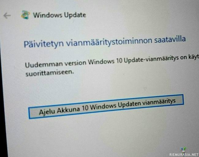 Windows update - Windows update ajelee akkunalla?