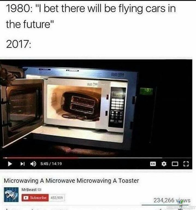 Tulevaisuuden visiot vs. todellisuus - Ei ole vielä lentäviä autoja tosiaan..