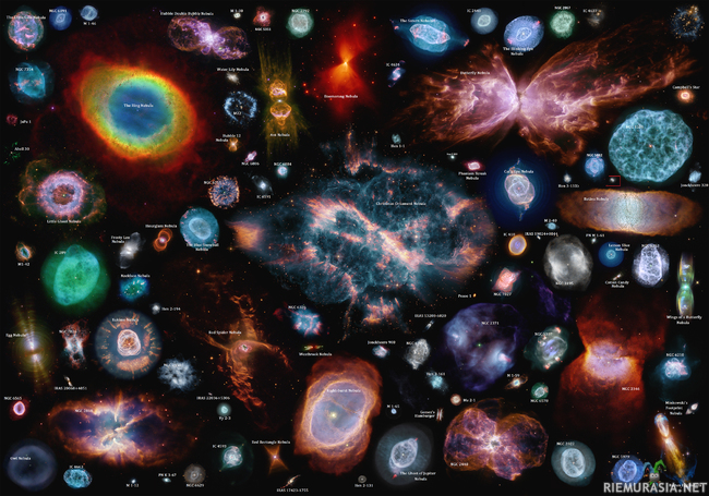 Nebulat - Enemmän kuvia nebuloista löytyy esimerkiksi osoitteesta: http://hubblesite.org/images/news/3-nebulae